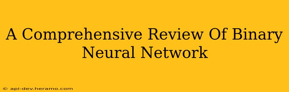 A Comprehensive Review Of Binary Neural Network