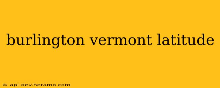 burlington vermont latitude