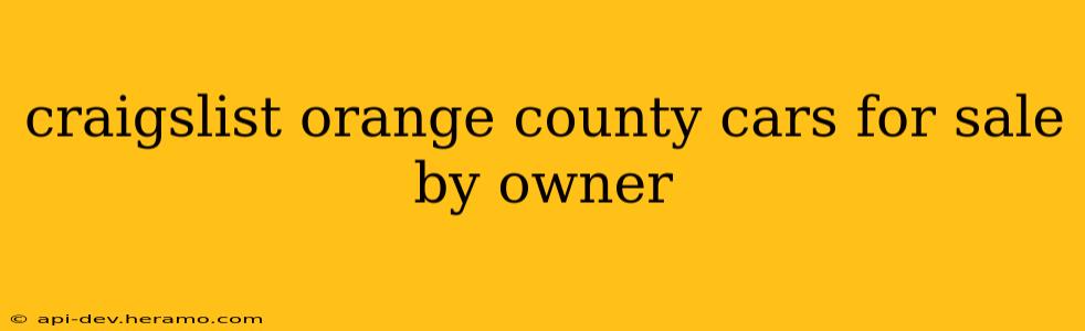 craigslist orange county cars for sale by owner