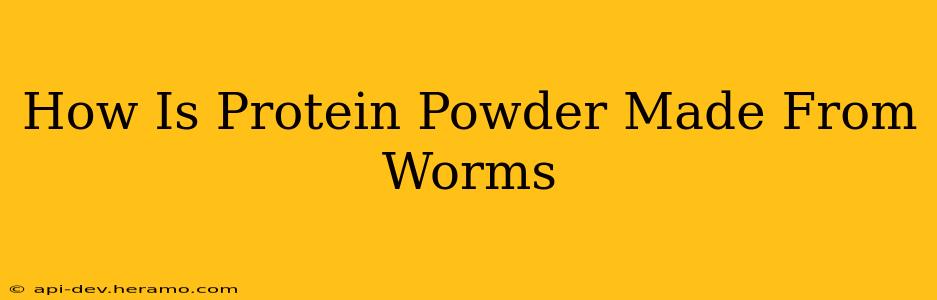 How Is Protein Powder Made From Worms