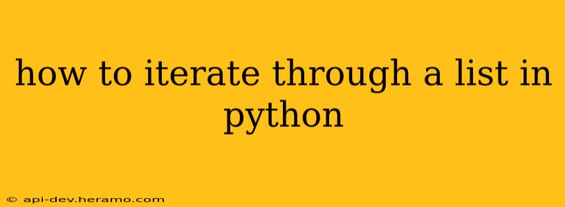 how to iterate through a list in python