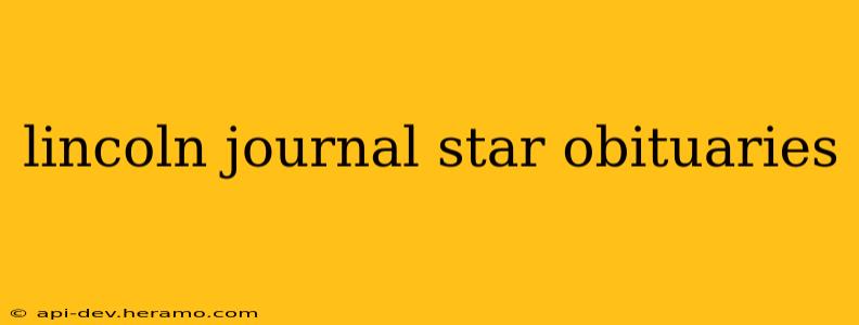 lincoln journal star obituaries