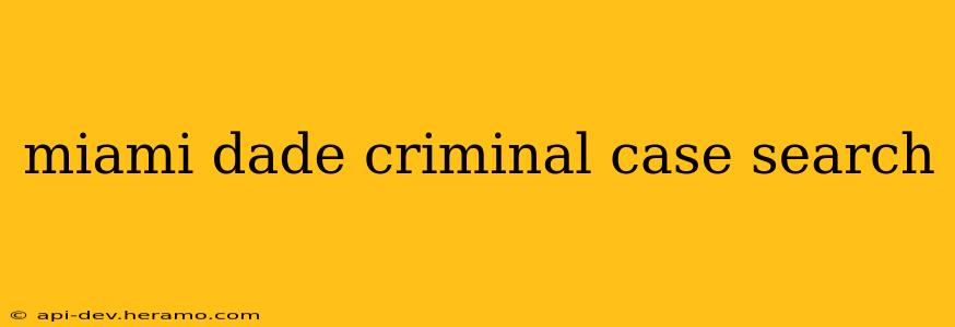 miami dade criminal case search