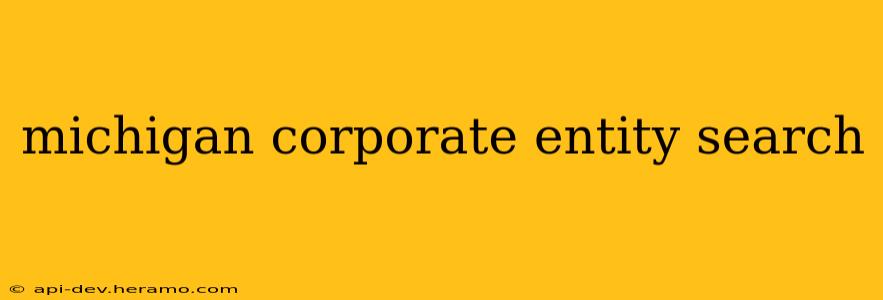 michigan corporate entity search