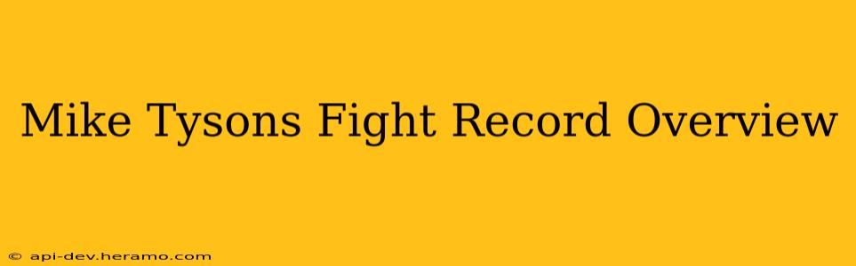 Mike Tysons Fight Record Overview