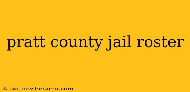 pratt county jail roster