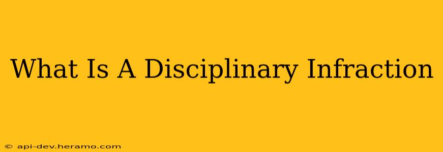 What Is A Disciplinary Infraction