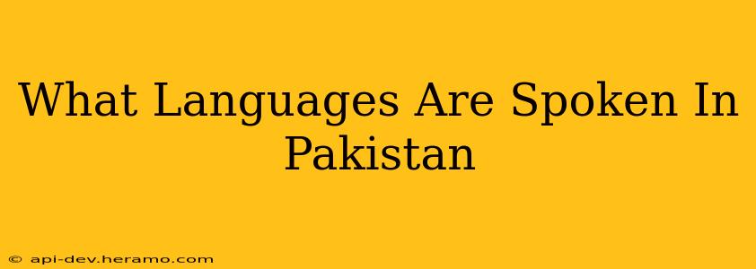 What Languages Are Spoken In Pakistan